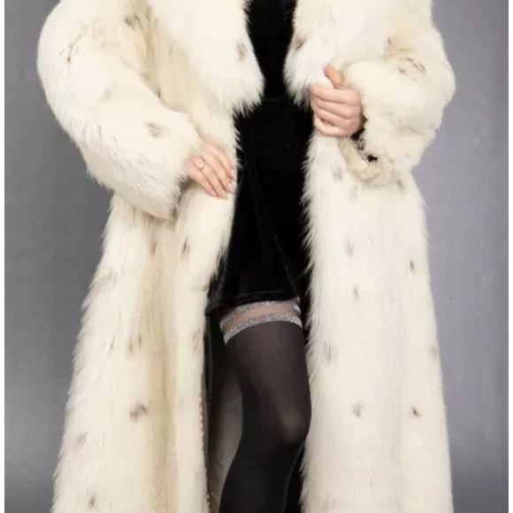 BLUE FOX COAT LUXURY FUR SWINGER VERY LONG - Picture 6 of 9